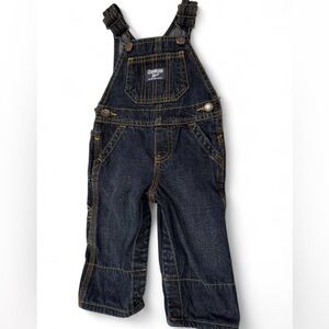 OshKosh B’Gosh Classic Dark Wash Denim Overalls Baby 6 Months Adjustable Straps